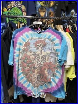 Vintage 90's Grateful Dead Liquid Blue T-Shirt Vtg Tiedye Band Tee Medium