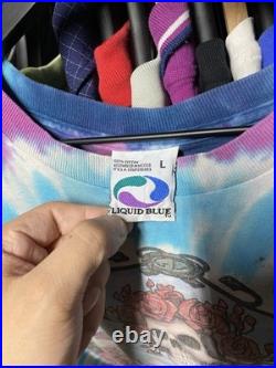 Vintage 90's Grateful Dead Liquid Blue T-Shirt Vtg Tiedye Band Tee Medium