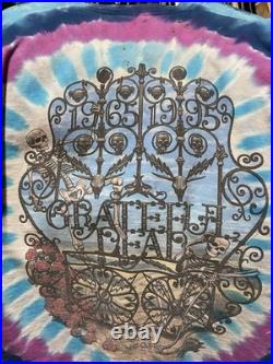Vintage 90's Grateful Dead Liquid Blue T-Shirt Vtg Tiedye Band Tee Medium