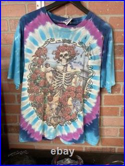 Vintage 90's Grateful Dead Liquid Blue T-Shirt Vtg Tiedye Band Tee Medium