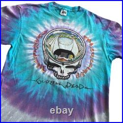 Vintage 90's Grateful Dead Shoreline Amphitheater California Tie Dye Shirt Large