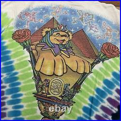 Vintage 90's Liquid Blue Tie Dye Grateful Dead Egypt Pharaoh Band Tee Shirt