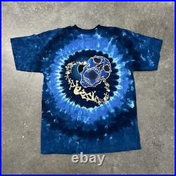 Vintage 90s 2000s Grateful Dead Moon Liquid Blue Tie Dye T-Shirt Tee Size Large