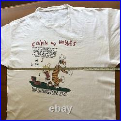 Vintage 90s Calvin and Hobbes Dancing Grateful Dead Band Shirt XL Washington DC