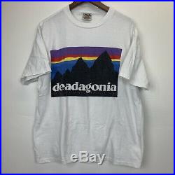 Vintage 90s Deadagonia Size Large T Shirt Patagonia Grateful Dead Bootleg White