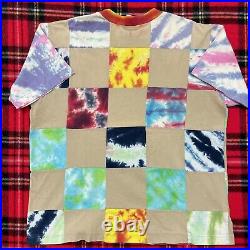 Vintage 90s EYE DYE T-Shirt Patchwork Tie Dye Size XL Grateful Dead Lot Art Tee