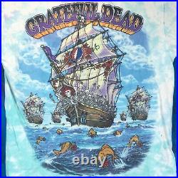 Vintage 90s GRATEFUL DEAD SHIP OF FOOLS ALL OVER PRINT T-Shirt XL rock concert