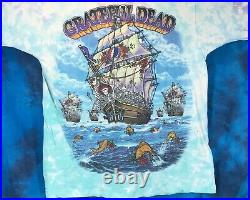 Vintage 90s GRATEFUL DEAD SHIP OF FOOLS ALL OVER PRINT T-Shirt XL rock concert