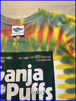 Vintage 90s Ganja Puffs T Shirt L Weed Marijuana Drug Dog Eat Dog Grateful Dead