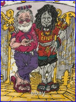 Vintage 90s Grateful Daze/Reggae Haze II Shirt Large Marley Jerry Austin Texas