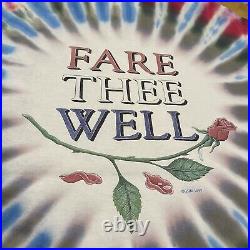 Vintage 90s Grateful Dead 1995 Fare Thee Well Tie Dye Band T-Shirt Size XL