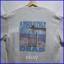 Vintage 90s Grateful Dead Absolutely Dead Rare T Shirt XL Gray Absolut Vodka