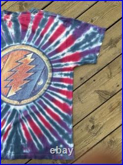 Vintage 90s Grateful Dead Band Tee Tie Dye Steal Your Face Phoenix Music Shirt L