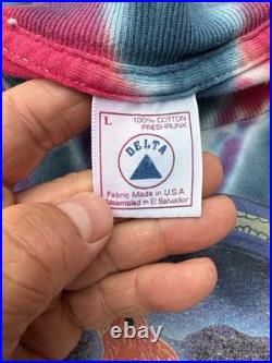 Vintage 90s Grateful Dead Band Tee Tie Dye Steal Your Face Phoenix Music Shirt L