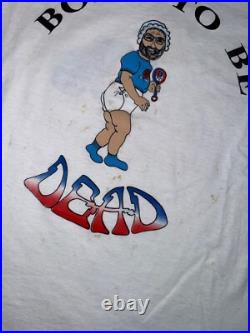 Vintage 90s Grateful Dead Born to be Dead Baby Jerry White Sreen Stars Large