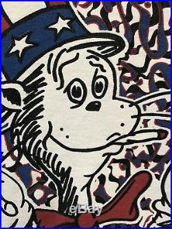 Vintage 90s Grateful Dead Cat In The Hat Long Sleeve Tye Dye Shirt Concert Tour