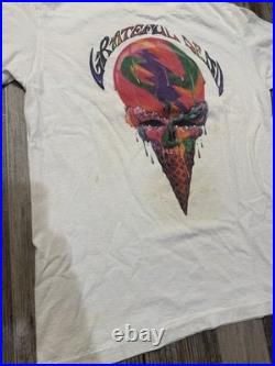 Vintage 90s Grateful Dead Chicago Dead Ice Cream 1990 Size L Rare Liquid Blue
