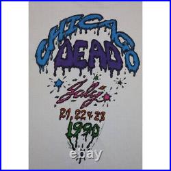Vintage 90s Grateful Dead Chicago Dead Ice Cream 1990 Size L Rare Liquid Blue