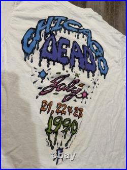 Vintage 90s Grateful Dead Chicago Dead Ice Cream 1990 Size L Rare Liquid Blue