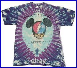 Vintage 90s Grateful Dead Disney World Mickey Mouse parody tee shirt L 21x27
