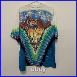 Vintage 90s Grateful Dead Egypt Sphinx Tie Dye All Over Print Shirt Size 2XL