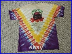 Vintage 90s Grateful Dead Fall Tour Band Tie Dye Shirt L Retro Hippy Skeleton