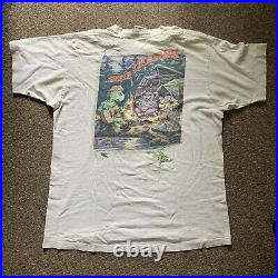 Vintage 90s Grateful Dead LL Bean Rain Rip Thrashed Liquid Blue T Shirt Size XL