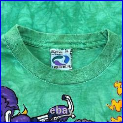 Vintage 90s Grateful Dead Liquid Blue Dead Treads T-Shirt Pre-Owned Tee Size L