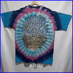 Vintage 90s Grateful Dead Liquid Blue Rare T Shirt XL Tie Dye 1995 Skull Roses