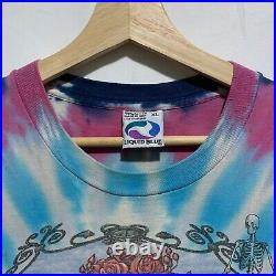 Vintage 90s Grateful Dead Liquid Blue Rare T Shirt XL Tie Dye 1995 Skull Roses