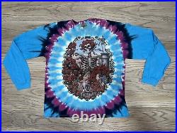 Vintage 90s Grateful Dead Liquid Blue Tie Dye Long Sleeve T-Shirt Men Sz XL 1995