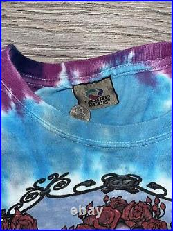 Vintage 90s Grateful Dead Liquid Blue Tie Dye Long Sleeve T-Shirt Men Sz XL 1995