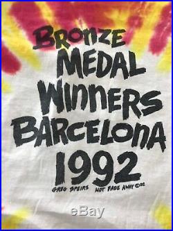Vintage 90s Grateful Dead Lithuania 1992 Basketball Tie Dye T-Shirt Size M/L