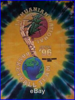 Vintage 90s Grateful Dead Lithuania Basketball T Shirt XL Style 2 NOS