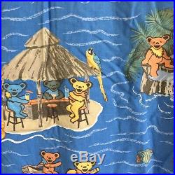 Vintage 90s Grateful Dead Mens Hawiian Shirt L Bears Tropical David Carey GDP