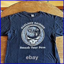 Vintage 90s Grateful Dead Oakland Raiders Smash Your Face T-shirt Size XXL