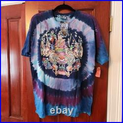 Vintage 90s Grateful Dead Pinkerton Circus Liquid Blue Tie Dye Men's L NWT