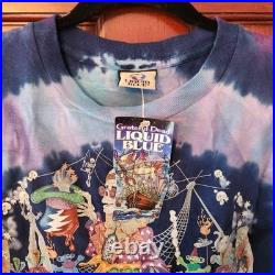 Vintage 90s Grateful Dead Pinkerton Circus Liquid Blue Tie Dye Men's L NWT
