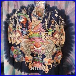 Vintage 90s Grateful Dead Pinkerton Circus Liquid Blue Tie Dye Men's L NWT