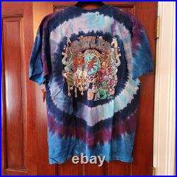 Vintage 90s Grateful Dead Pinkerton Circus Liquid Blue Tie Dye Men's L NWT