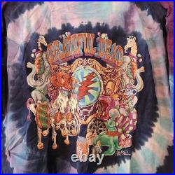 Vintage 90s Grateful Dead Pinkerton Circus Liquid Blue Tie Dye Men's L NWT
