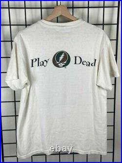Vintage 90s Grateful Dead Play Dead White Double Sided T Shirt Size Medium