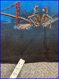 Vintage 90s Grateful Dead San Francisco Sunset T Shirt Mens XL Black AOP RARE