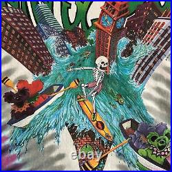 Vintage 90s Grateful Dead Soldier Field Chicago 1992 T-Shirt Liquid Blue Size M