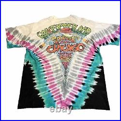 Vintage 90s Grateful Dead Soldier Field Chicago 1992 T-Shirt Liquid Blue Size XL