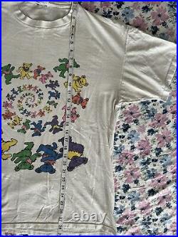 Vintage 90s Grateful Dead Spiral Dancing Bears T Shirt XL Brockum VTG Deadhead