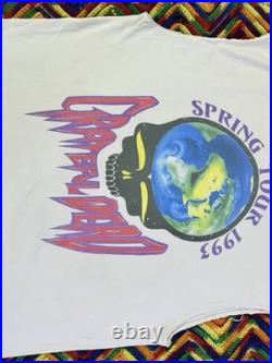 Vintage 90s Grateful Dead Spring Tour 1993 T-Shirt Rainforest Large Cut Sleeves