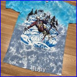 Vintage 90s Grateful Dead T-Shirt 1995 Tie-Dye US Skiing Skeleton Band Tour Tee