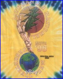 Vintage 90s Grateful Dead T Shirt Men Size XL Fit Lithuania Basketball USA NR