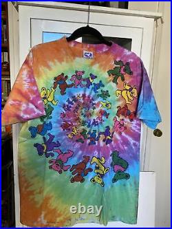 Vintage 90s Grateful Dead T-Shirt XLarge Liquid Blue Dancing Bear 1995 Xl Rare